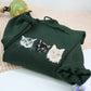 Custom Multiple Cat Portrait Hoodies - Personalized Multi Pet Embroidered Sweatshirts - Cat Parent Gift