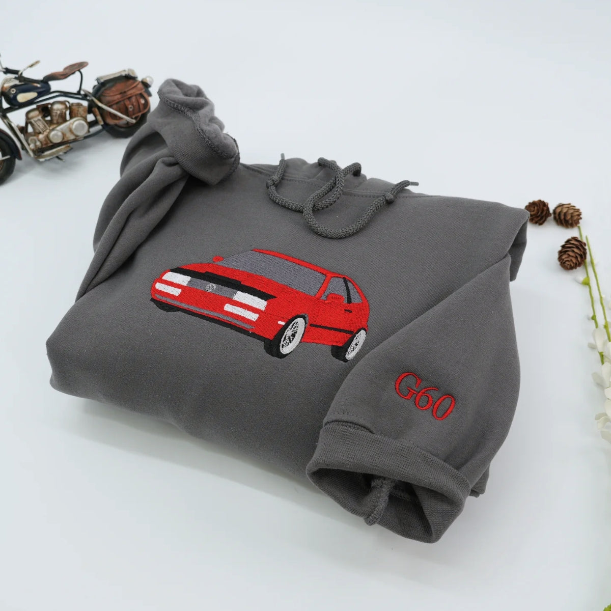 Custom Muscle Car Embroidered Sweatshirts - Photo to Embroidery Vehicle Portraits - Car Enthusiast Gift