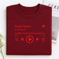 Custom Music Player Hoodies - Your Song Embroidered Sweatshirts - Music Lover Gift