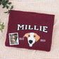 Custom Pet Name Hoodies - Dog Portrait Varsity Style Embroidered Sweatshirts - Dog Lover Gift