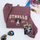 Custom Pet Name Sweatshirts - Dog Portrait Varsity EST Embroidered Shirts - Dog Lover Gift
