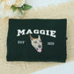 Custom Pet Name Sweatshirts - Dog Portrait Varsity EST Embroidered Shirts - Dog Lover Gift