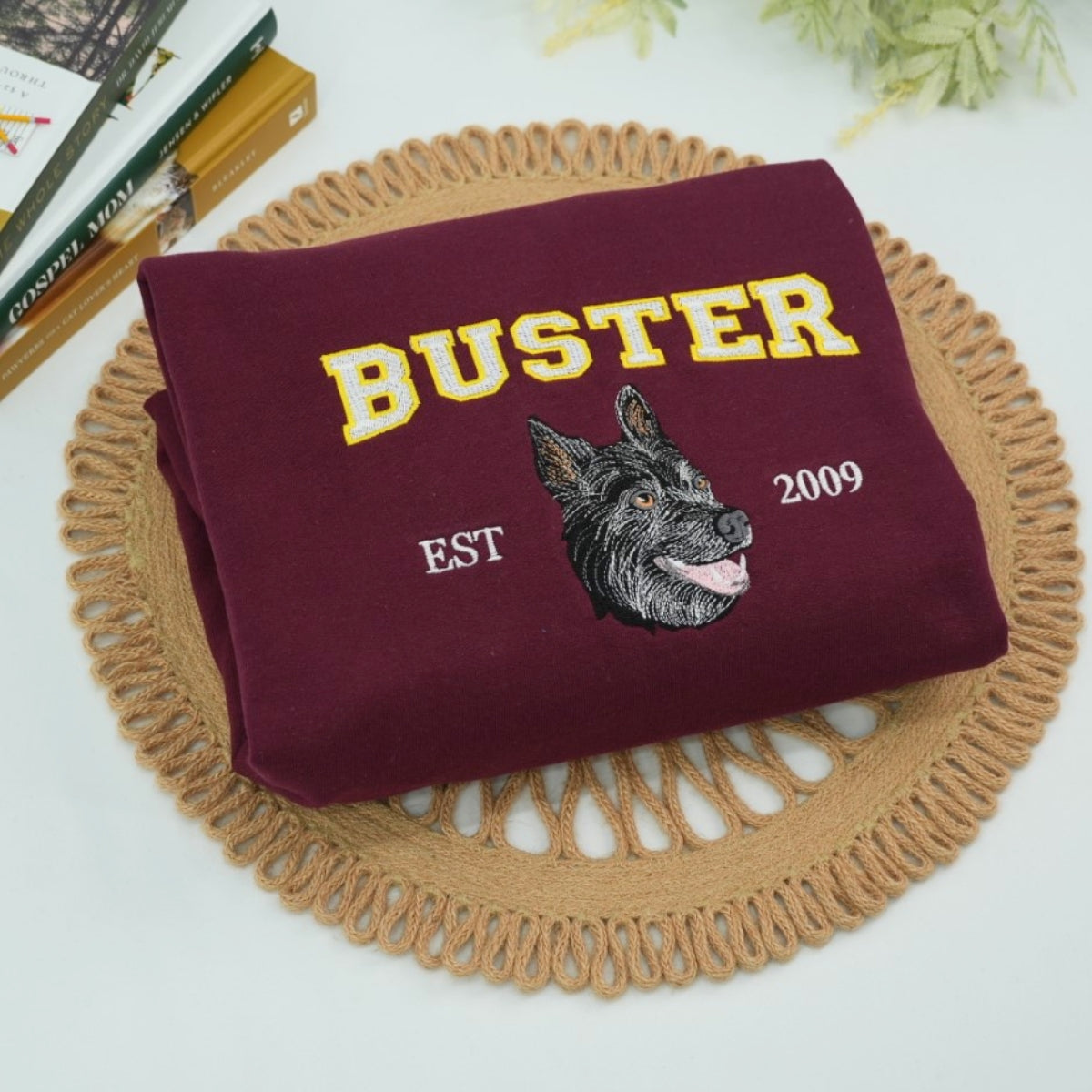 Custom Pet Portrait Embroidered Hoodies - Personalized Varsity Dog Face Sweatshirts - Perfect Pet Parent Gift