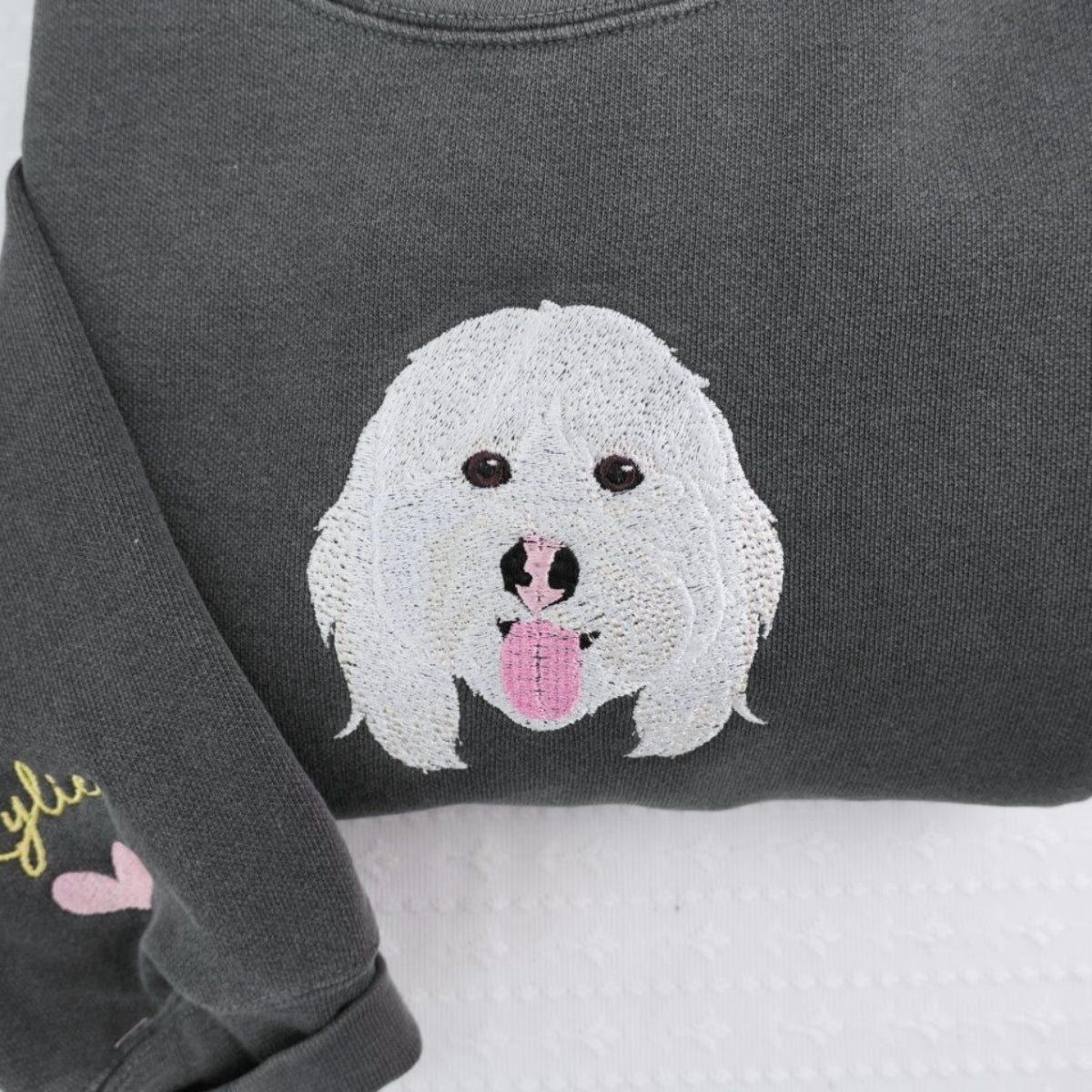 Custom Pet Portrait Hoodies - Dog Face Embroidered Sweatshirts - Personalized Pet Memorial Gift with Names