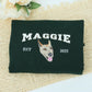Custom Pet Portrait Hoodies - Dog Name Varsity Style Embroidered Sweatshirts - Dog Lover Gift