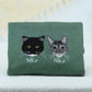 Custom Pet Portrait Hoodies from Photo - Cat Face Embroidered Sweatshirts - Premium Pet Memorial Gift