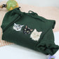Custom Pet Portrait Hoodies with Name - Cat Face Embroidered Sweatshirts from Photo - Premium Cat Lover Gift