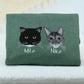 Custom Pet Portrait Hoodies with Name - Cat Face Embroidered Sweatshirts from Photo - Premium Cat Lover Gift