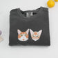 Custom Pet Portrait Sweatshirt with Names - Dog Cat Face Embroidered - Personalized Pet Parent Gift
