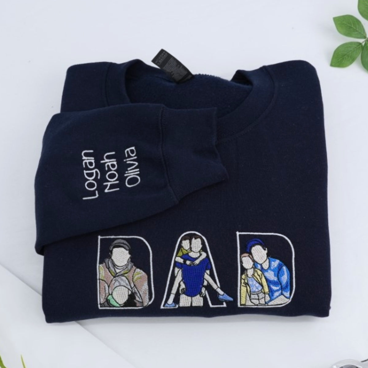 Custom Photo Dad Hoodies - Father Baby Bonding Embroidered Sweatshirts - Perfect New Dad Memory Gift