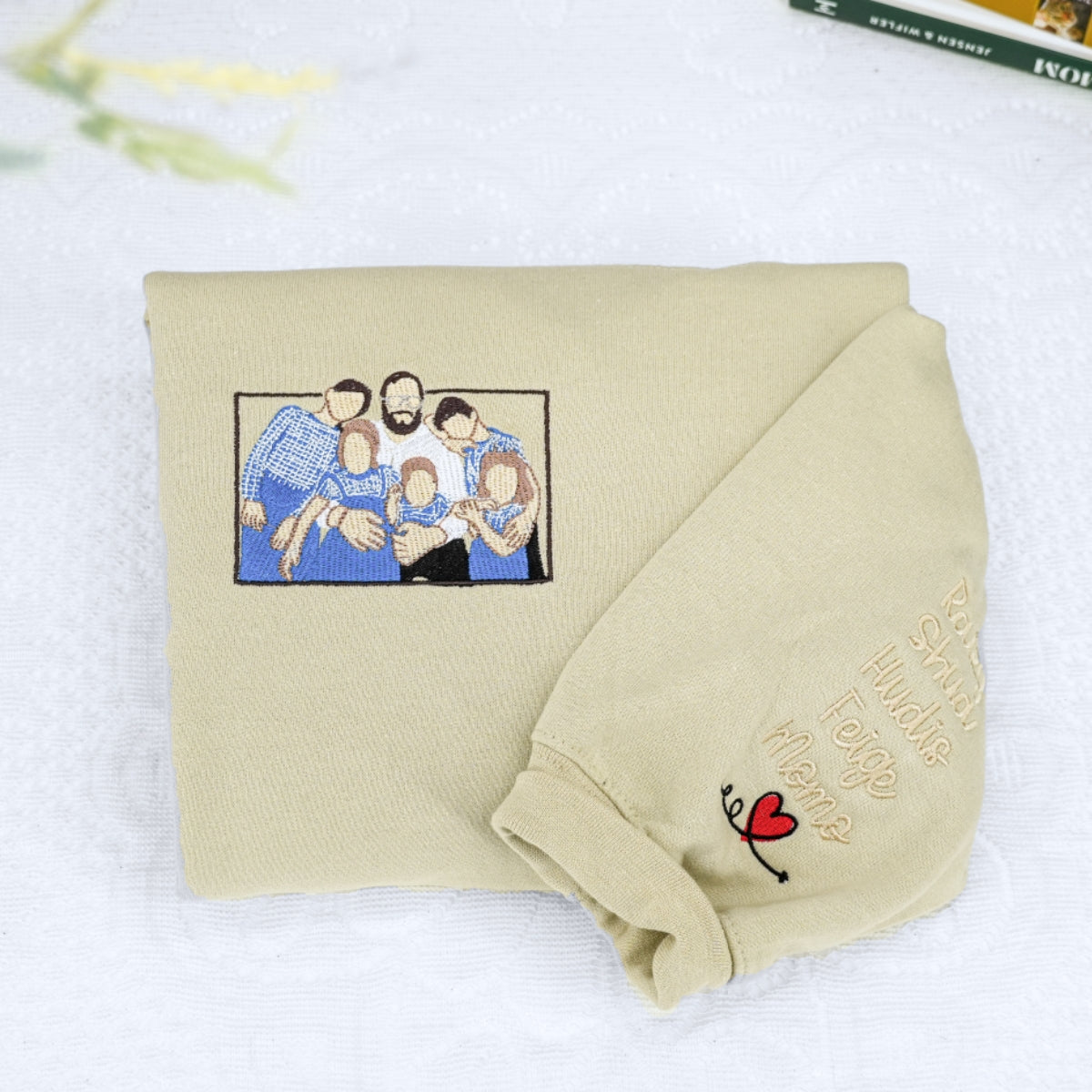 Custom Photo Father Sweatshirts - Baby Bonding Embroidered Hoodies - Perfect New Dad Memory Gift