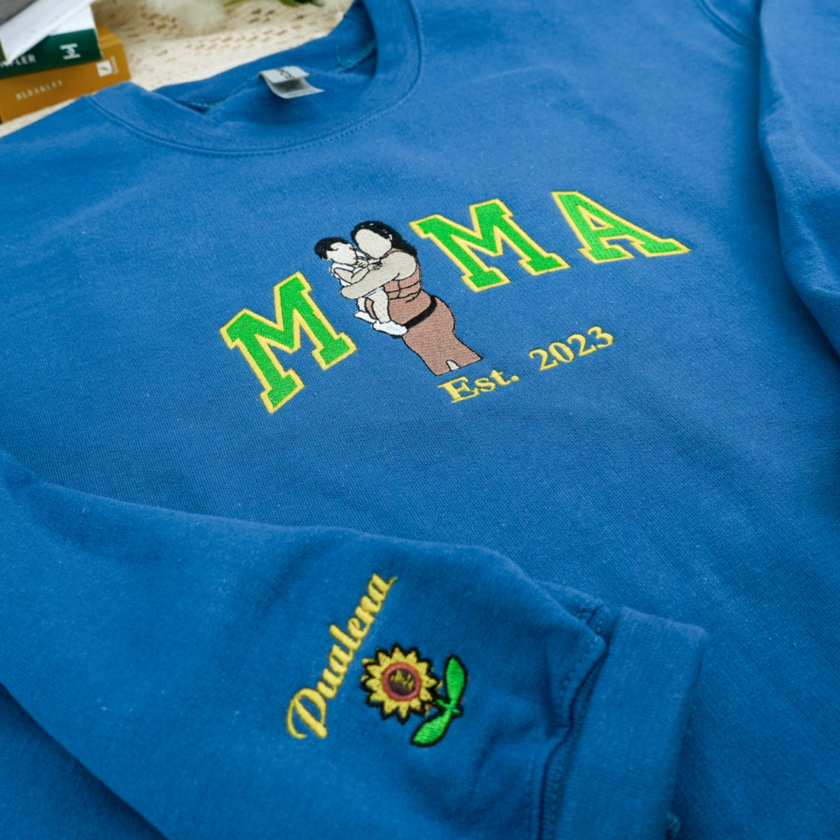 Custom Photo Mama Hoodies - Family Photo Embroidered Sweatshirts - New Mama Gift