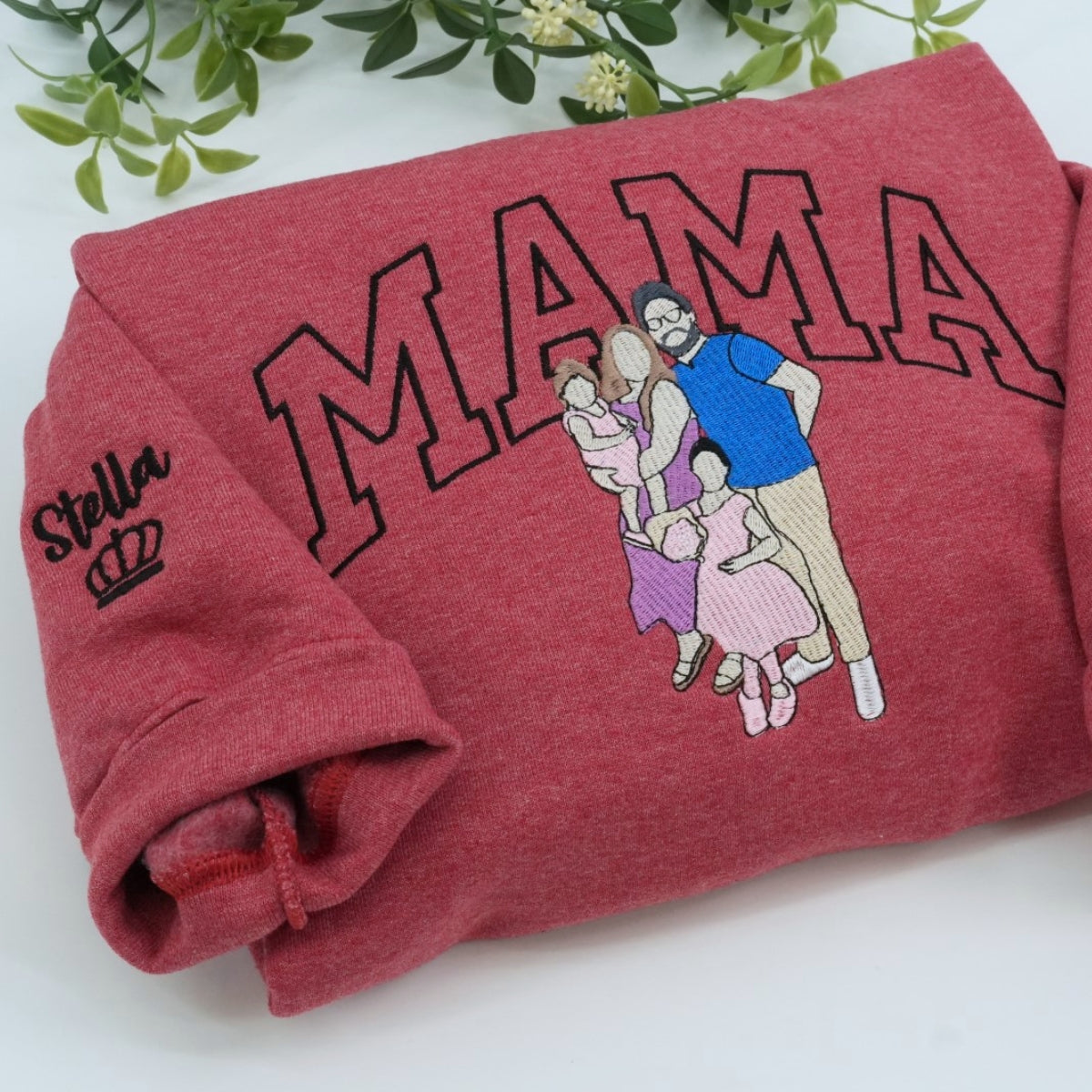Custom Photo Mama Hoodies - Personalized Family Embroidered Sweatshirts - Perfect Mother Gift