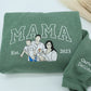 Custom Photo Mama Hoodies - Personalized Family Embroidered Sweatshirts - Perfect Mother Gift