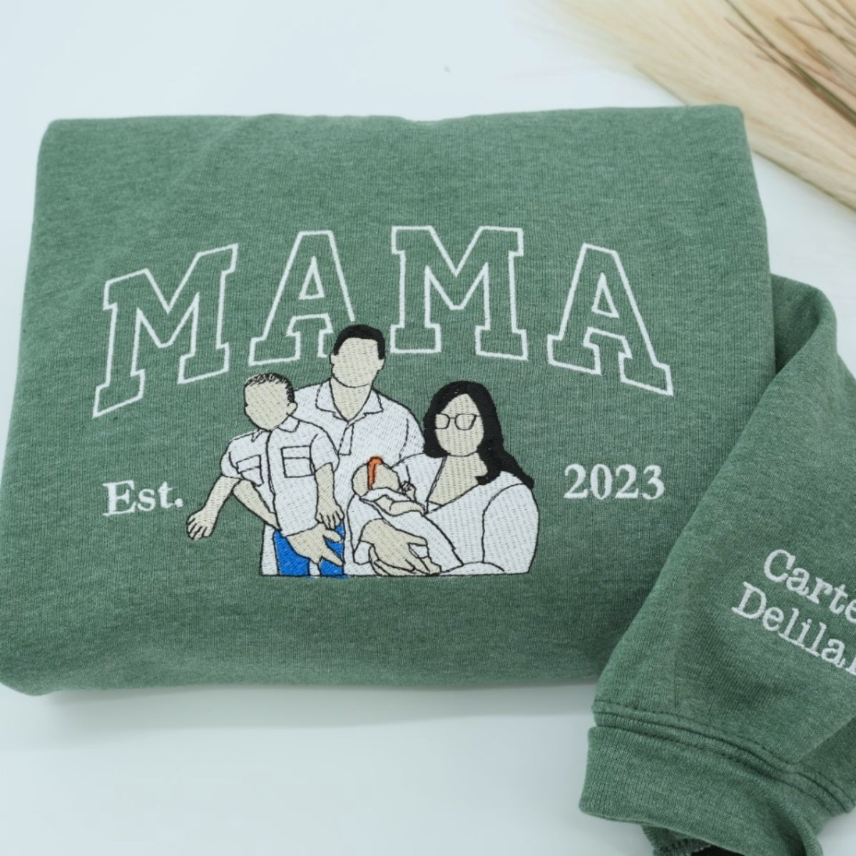 Custom Photo Mama Hoodies - Personalized Family Embroidered Sweatshirts - Perfect Mother Gift