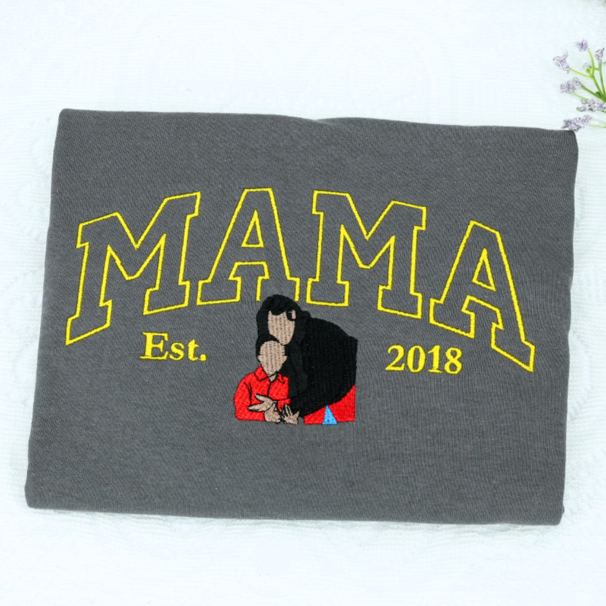Custom Photo Mama Hoodies - Personalized Family Embroidered Sweatshirts - Perfect Mother Gift
