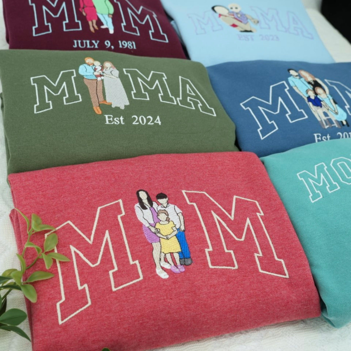 Custom Photo Mama Hoodies - Personalized Family Embroidered Sweatshirts - Perfect Mother Gift