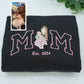 Custom Photo Mom Hoodies - Sibling Embroidered Sweatshirts - Perfect Mother Gift with Kids Names