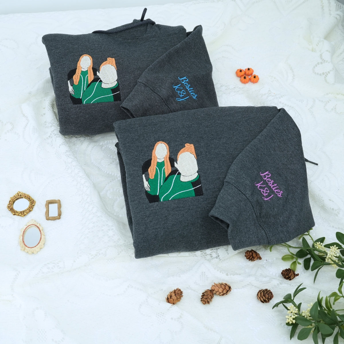 Custom Portrait Matching Hoodies – Personalized Sweatshirts for Couples or Best Friends