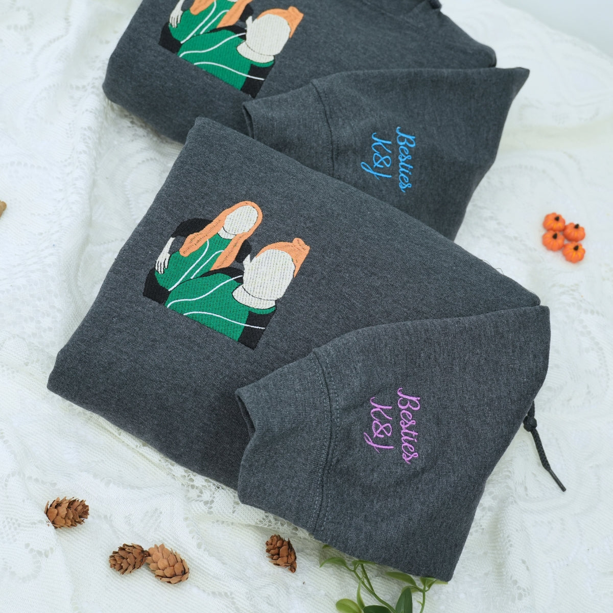 Custom Portrait Matching Hoodies – Personalized Sweatshirts for Couples or Best Friends