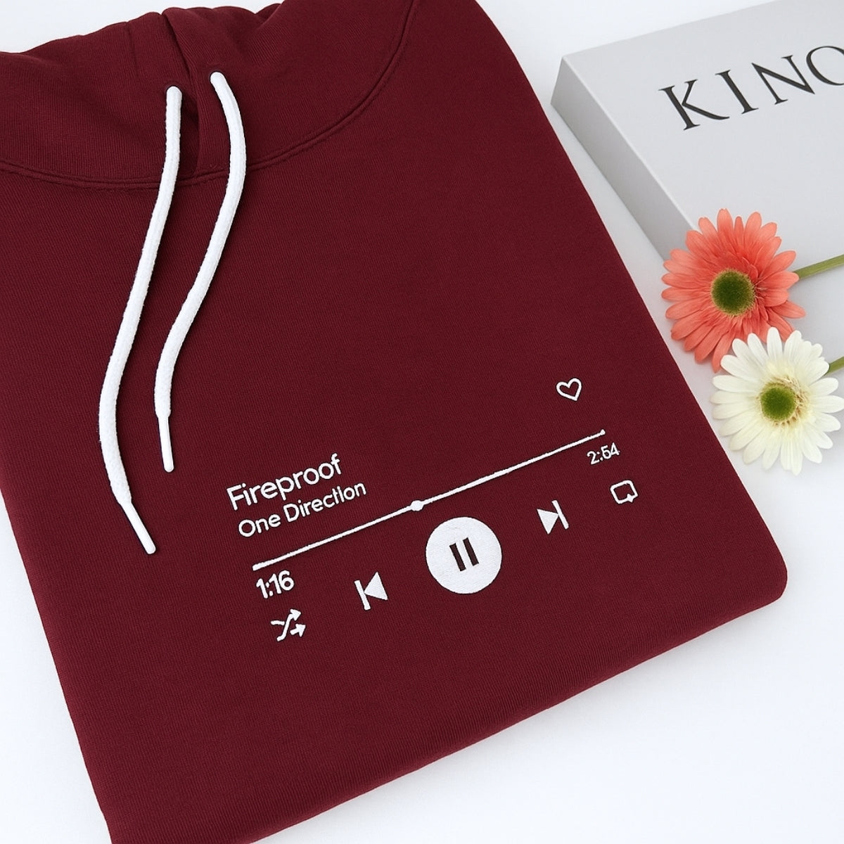 Custom Song Hoodies - Personalized Music Player Embroidered Sweatshirts - Perfect Music Lover Gift