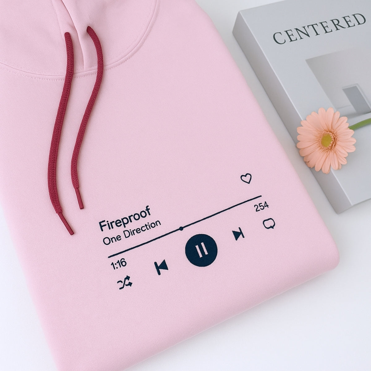 Custom Song Hoodies - Personalized Music Player Embroidered Sweatshirts - Perfect Music Lover Gift