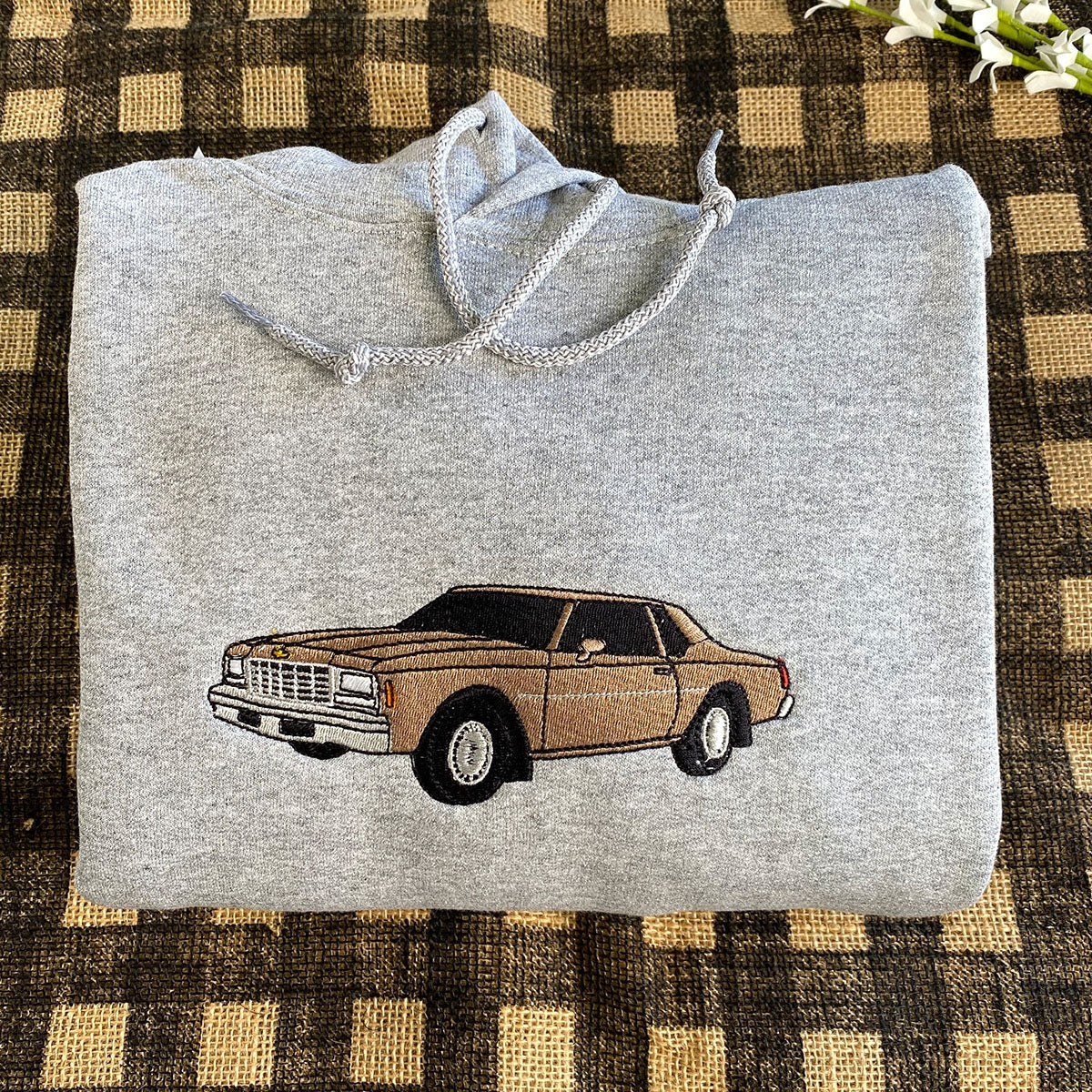 Custom Sports Car Embroidered Hoodies - Vehicle Portrait Sweatshirts - Perfect Car Enthusiast Gift