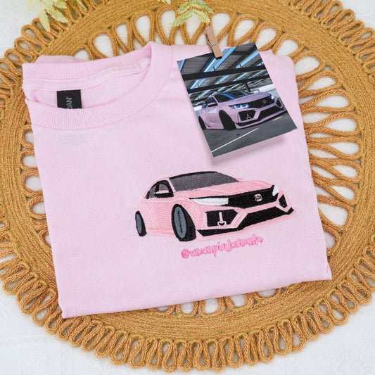 Custom Sports Car Embroidered Sweatshirts - Dynamic Vehicle Portrait Hoodies - Girl Car Enthusiast Gift