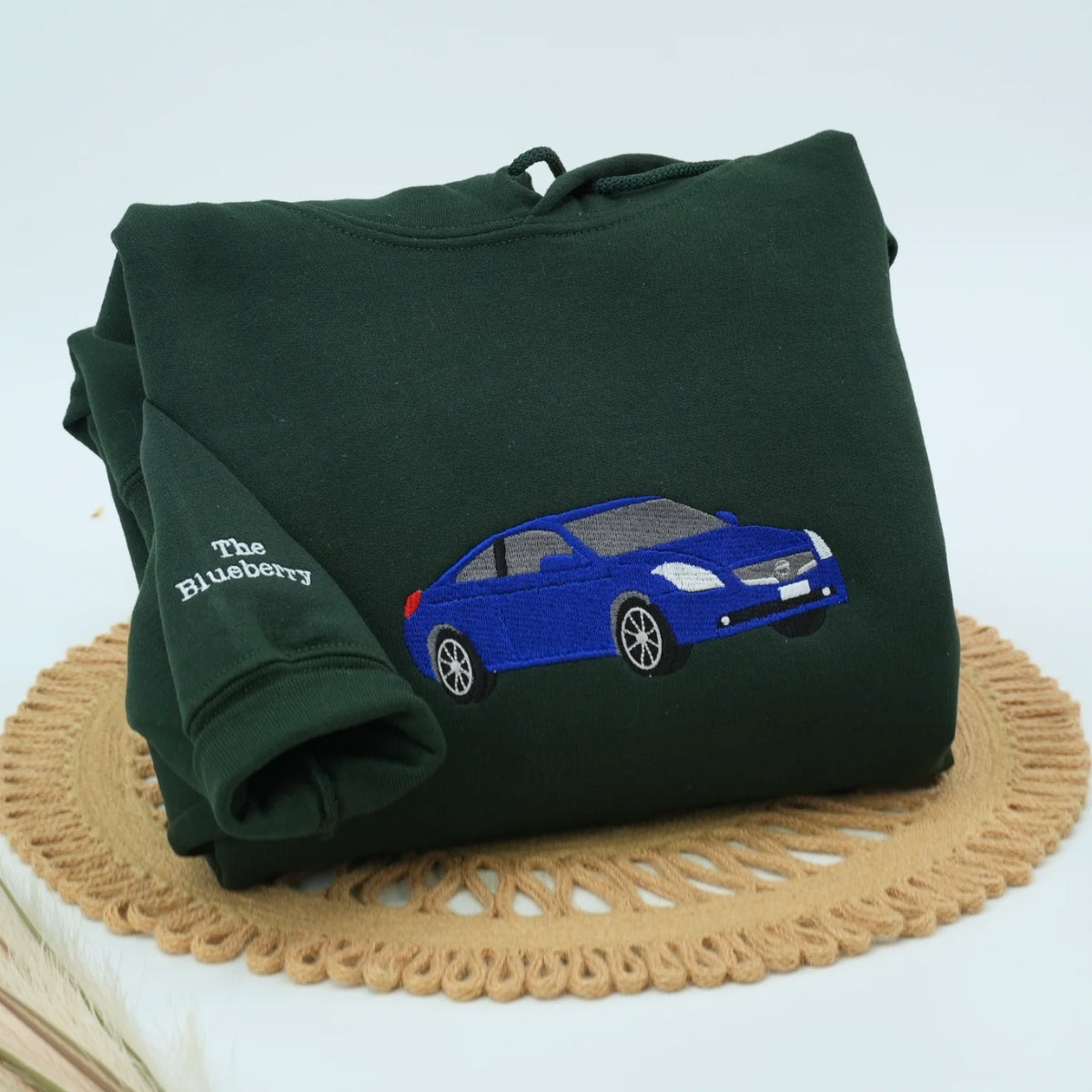 Custom Sports Car Embroidered Sweatshirts - Dynamic Vehicle Portrait Hoodies - Girl Car Enthusiast Gift