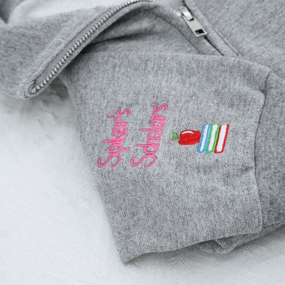 Custom Teacher Quarter Zip - Personalized School Supply Pocket Embroidered Sweatshirt - Perfect Teacher Gift