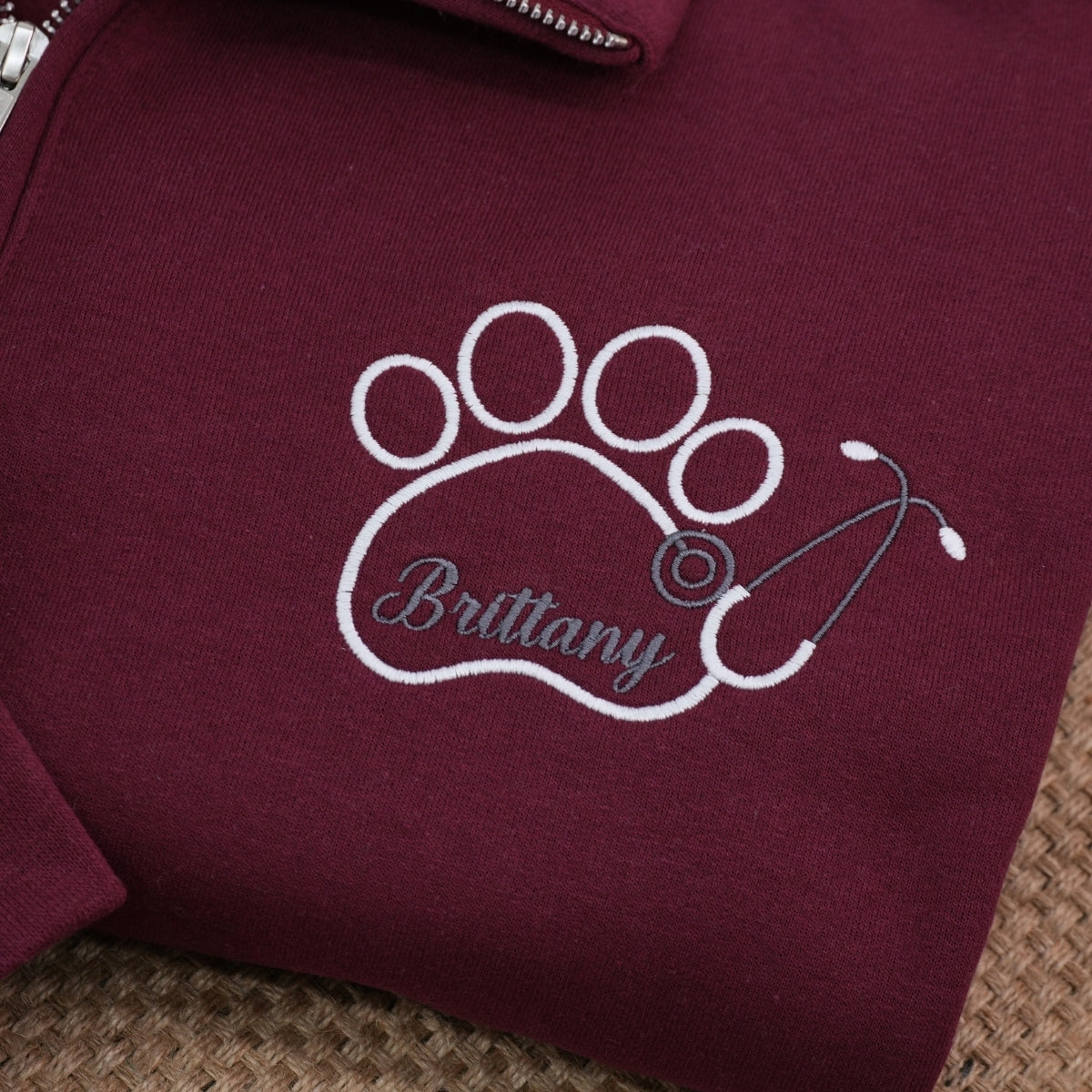 Custom Veterinarian Quarter-Zip - Personalized Vet Tech Embroidered Sweatshirt - Perfect Vet Gift