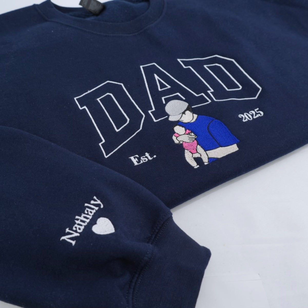 Dad Custom Hoodies - Father Daughter Embroidered Sweatshirts - Perfect Father's Day Gift