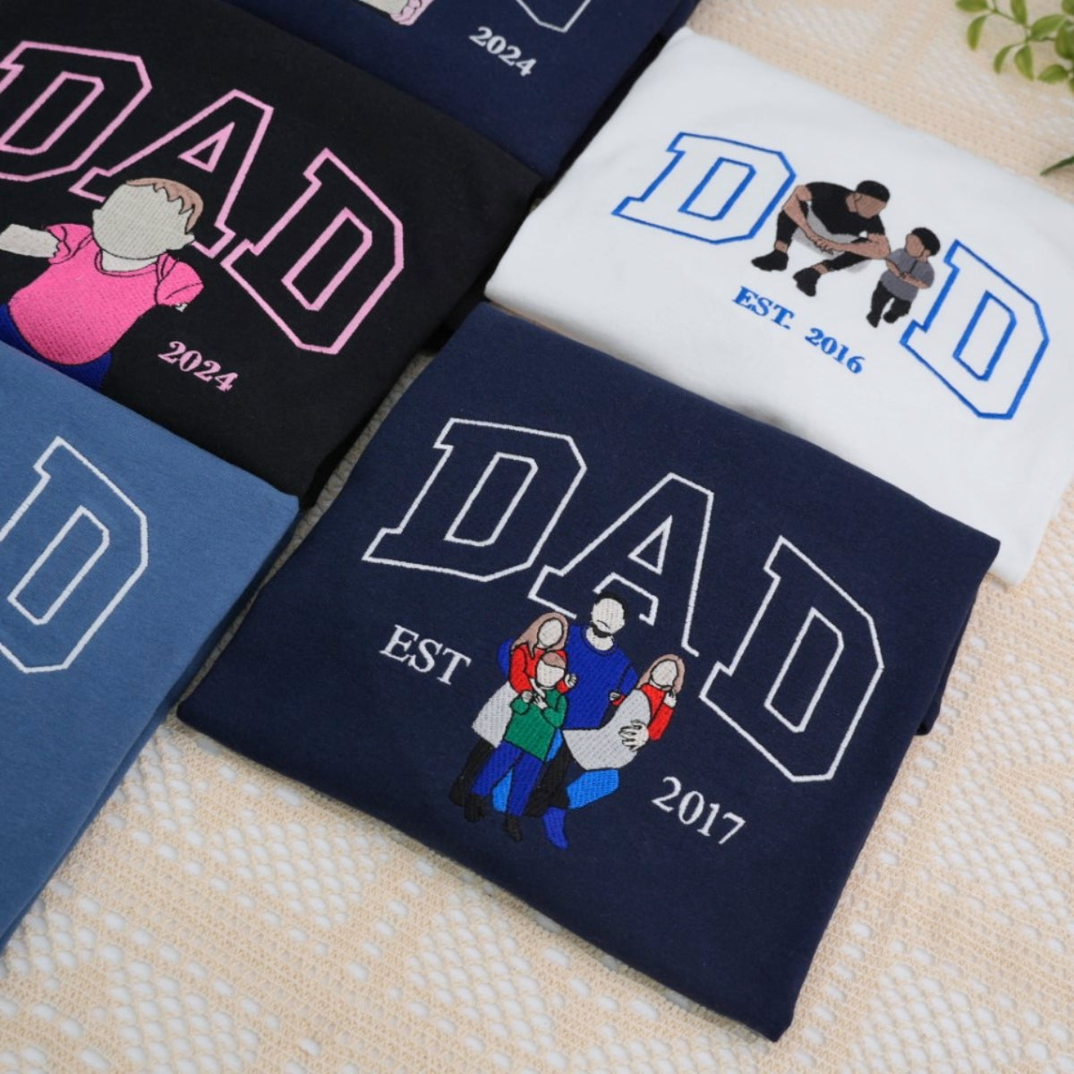 Dad Custom Hoodies - Father Daughter Embroidered Sweatshirts - Perfect Father's Day Gift
