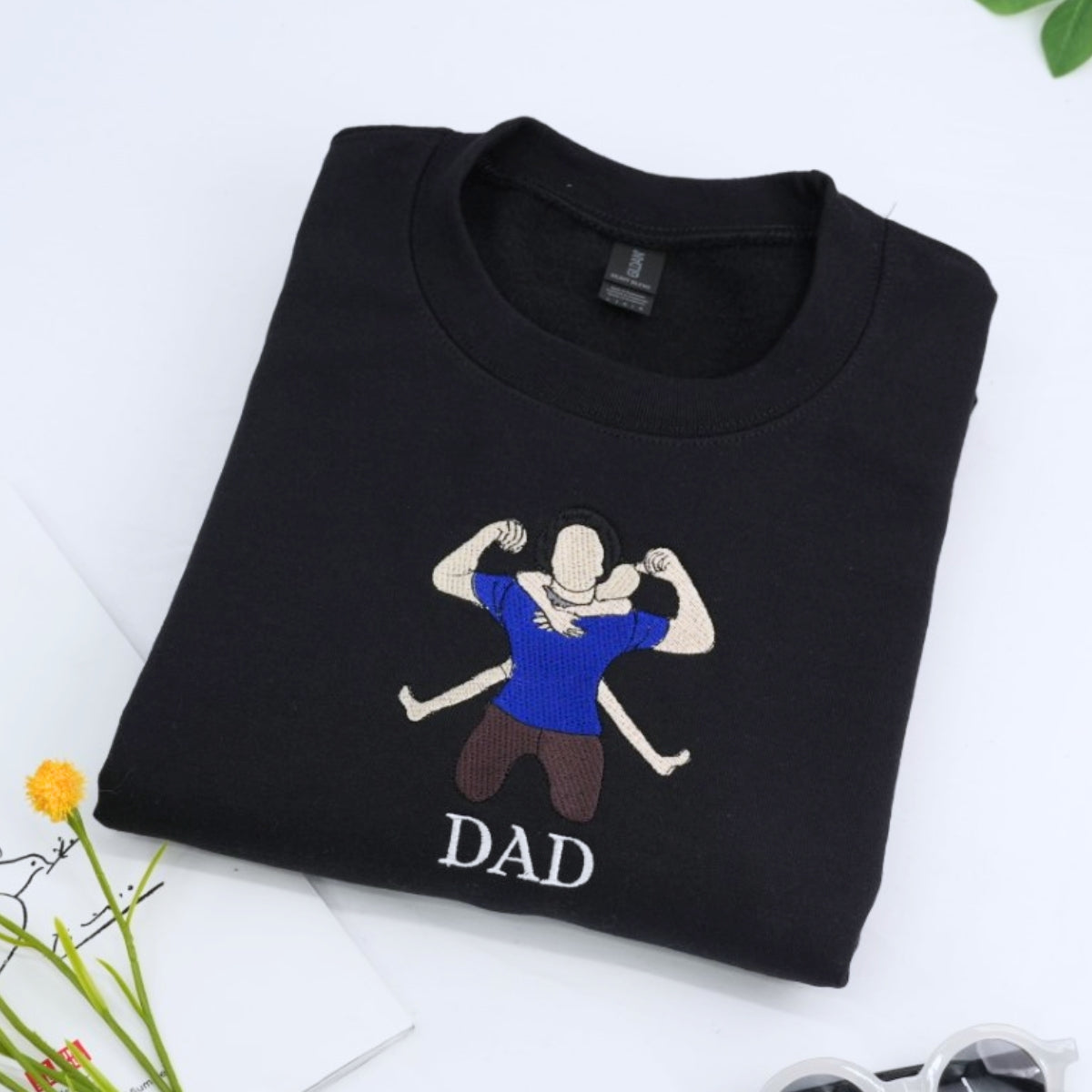 Dad Daughter Custom Hoodies - Girl Dad Embroidered Sweatshirts - Perfect Father's Day Gift From Daughter