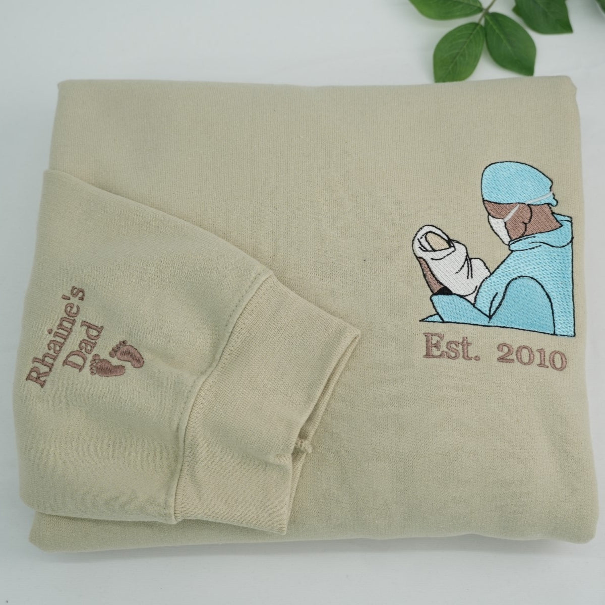 Dad Established Custom Hoodies - Father Baby Embroidered Sweatshirts With Est Year - Perfect New Dad Father's Day Gift