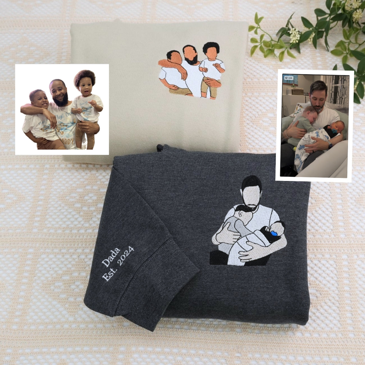 Dad Family Custom Hoodies - Father Embroidered Sweatshirts - Perfect New Dad & Father's Day Gift