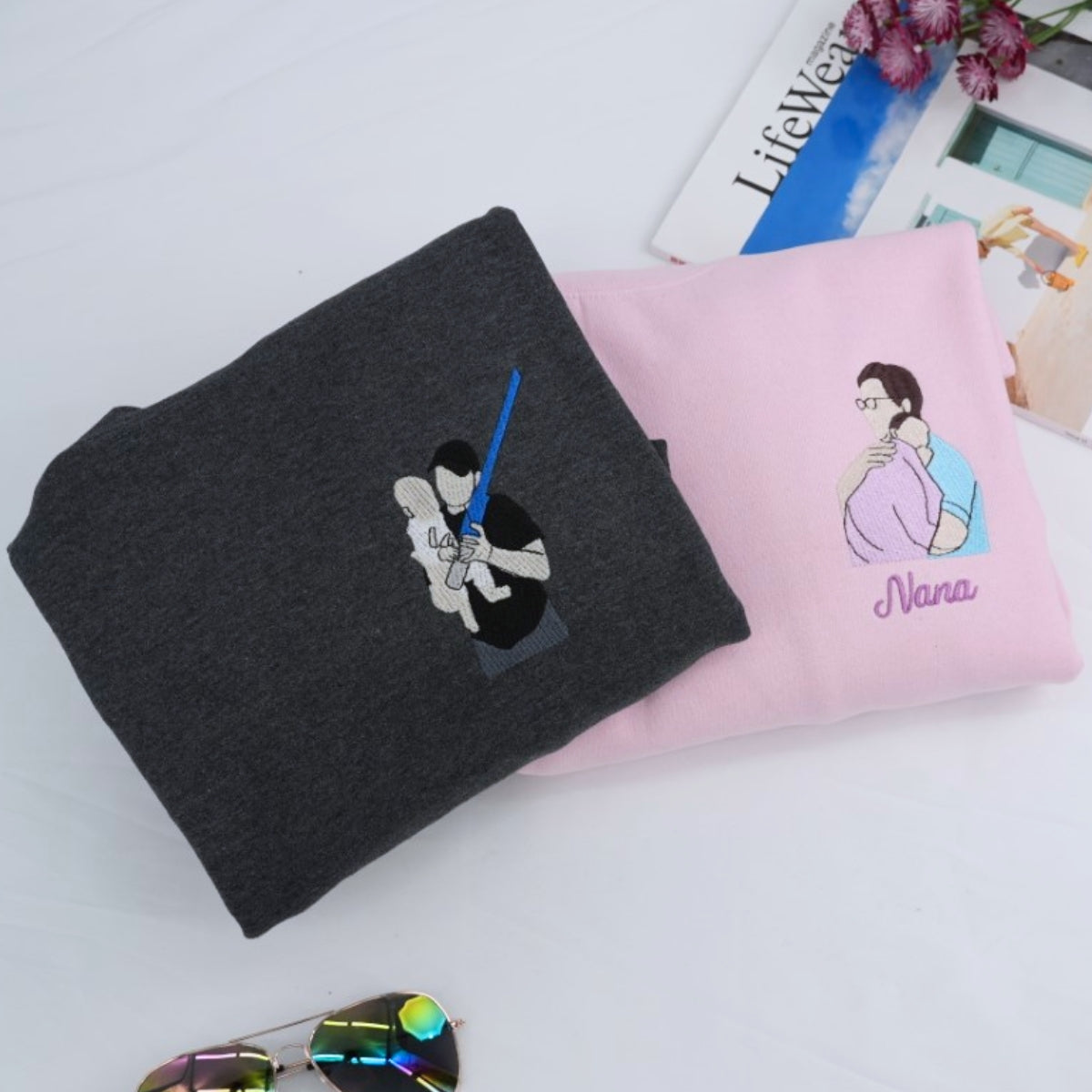 Dad Family Custom Hoodies - Father Embroidered Sweatshirts - Perfect New Dad & Father's Day Gift