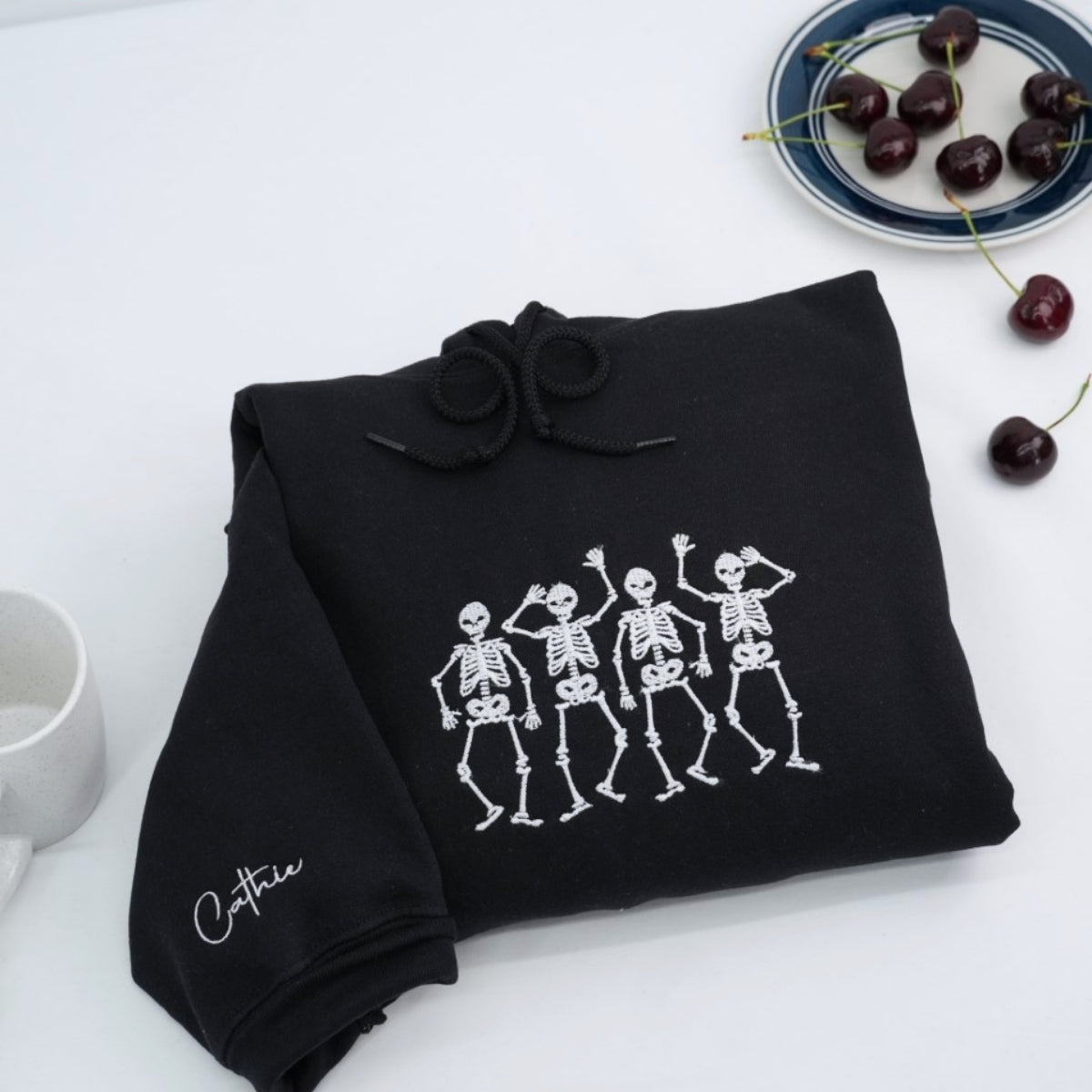 Dancing Skeletons Halloween Hoodies - Custom Embroidered Personalized Halloween Sweatshirts