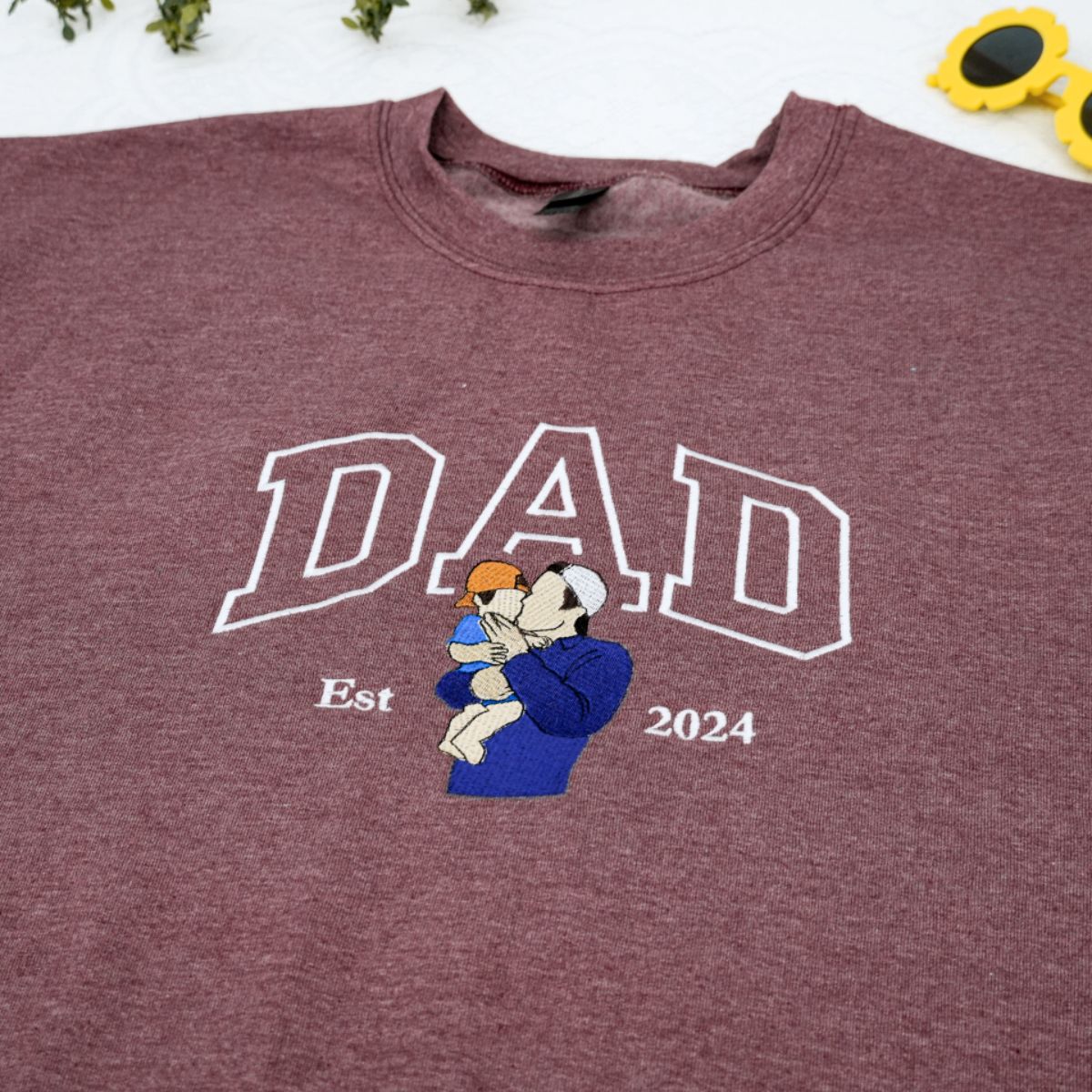Devoted Dad Custom Hoodies - Caring Father Embroidered Sweatshirts - Perfect Father's Day Gift