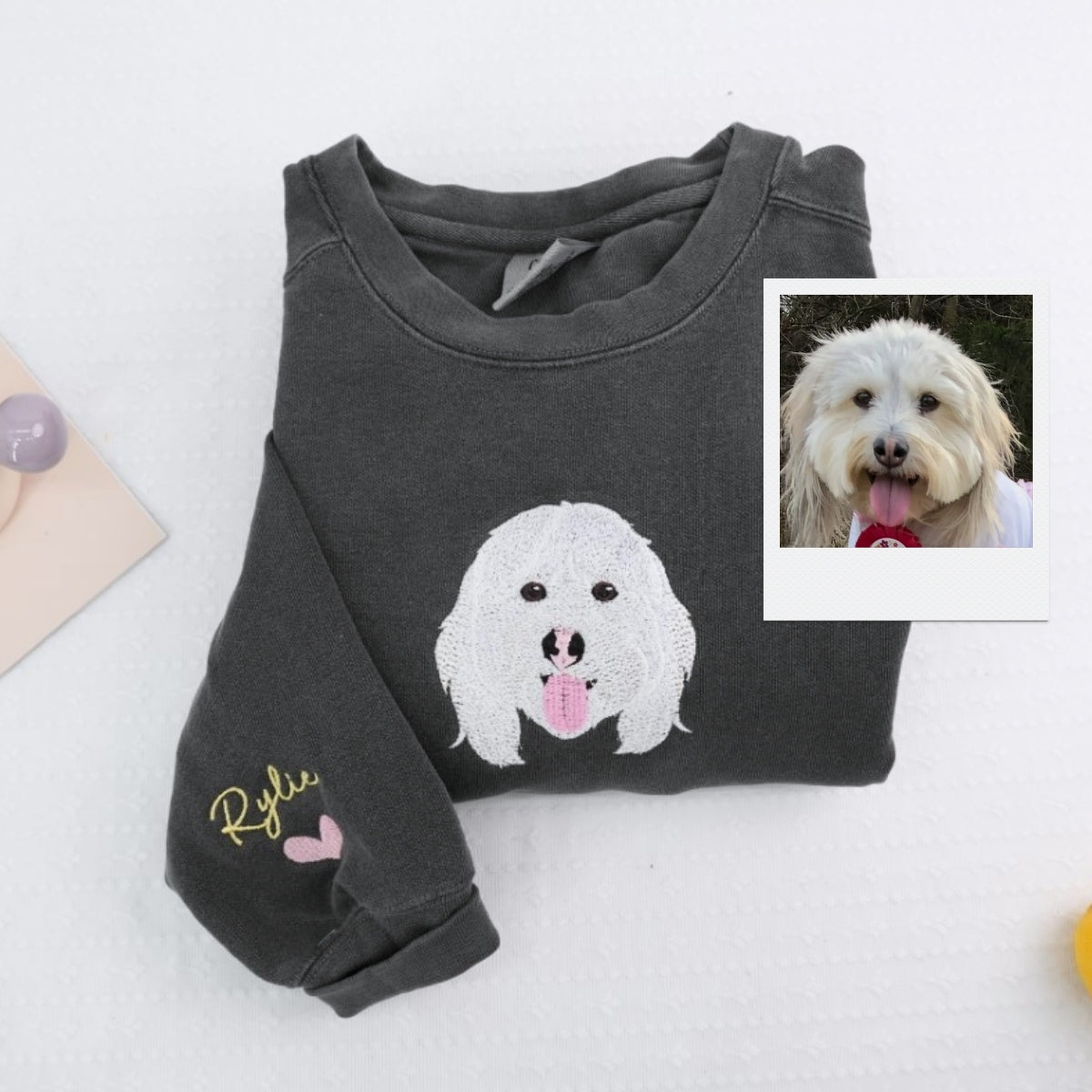 Dog Face Embroidered Sweatshirts | Custom Dog Breed Portrait Collection - Personalized Dog Lover Shirts - Perfect Dog Mom Dad Gift
