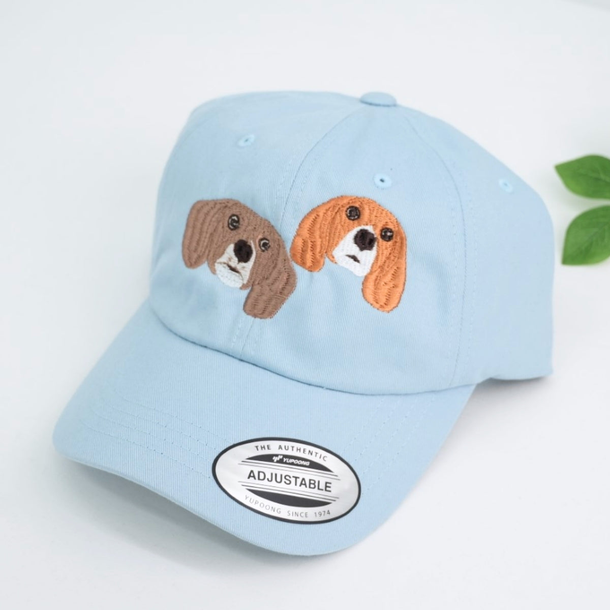 Dual Dog Portrait Embroidered Cap - Multi-Pet Family Accessory - Bonded Dog Pair Gift