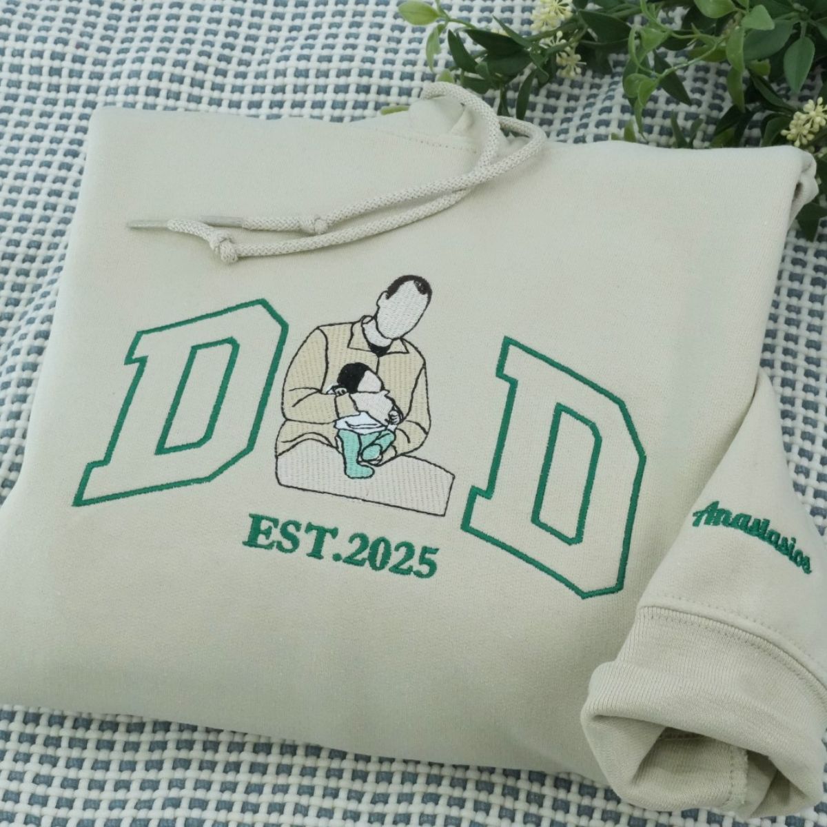 Established Dad Custom Hoodies - Father Embroidered Sweatshirts - Perfect Father's Day Gift