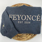 Engagement Gift for Fiance with Feyonce Sweatshirt, Est Any Year Embroidered Initials on Sleeve