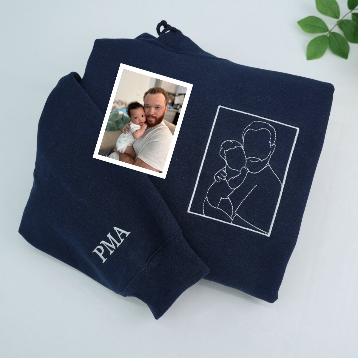 Family Line Art Custom Hoodies - Custom Family Portrait Embroidered Sweatshirts - Perfect New Parent Gift