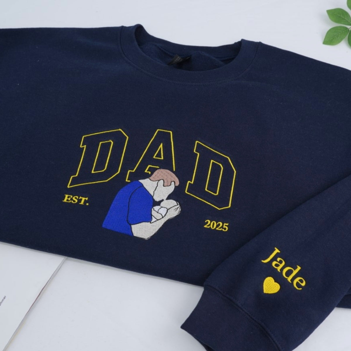 Father Daughters Custom Hoodies - Dad Kids Embroidered Sweatshirts - Perfect Father's Day Gift
