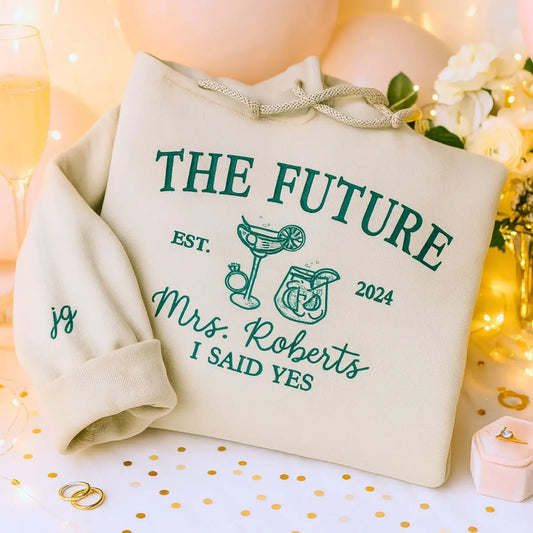 Custom Future Mrs Embroidered Sweatshirt or Hoodie