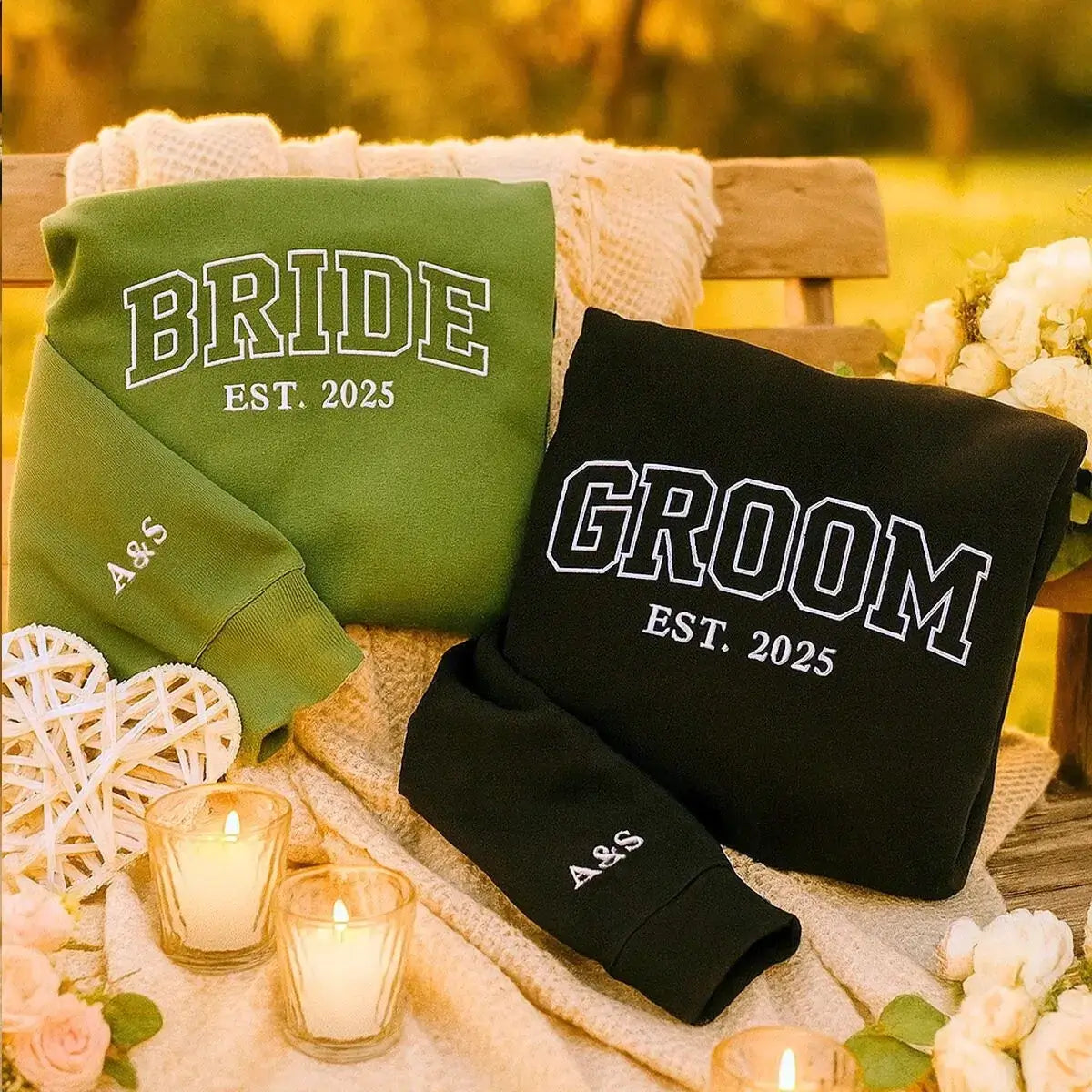 Embroidered Bride Sweatshirt, Bridal Custom Sweatshirts, Anniversary Crewnecks, Custom Design Vintage Design
