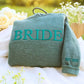 Personalized Unique Bridal Shower Gift for Granddaughter with Bride Sweatshirt Embroidered, Text Heart on Sleeve