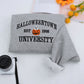 Halloween College Hoodie - Embroidered Pumpkin University Sweatshirt - Vintage Campus Halloween Apparel
