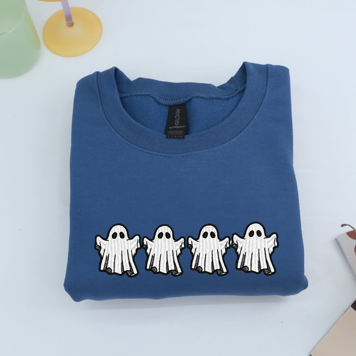 Halloween Custom Hoodies - Ghost & Bat Embroidered Sweatshirts - Perfect Spooky Season Gift